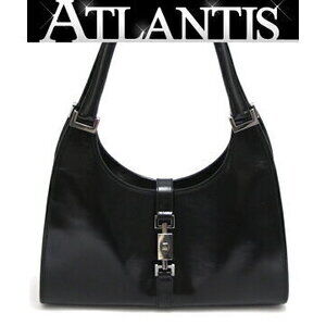 Gucci Jackie Handbag Polished Calfskin Leather Black